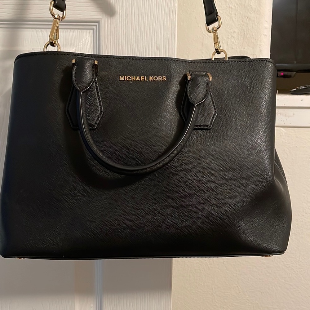 COPY - Michael Kors black Saffiano Leather purse tote